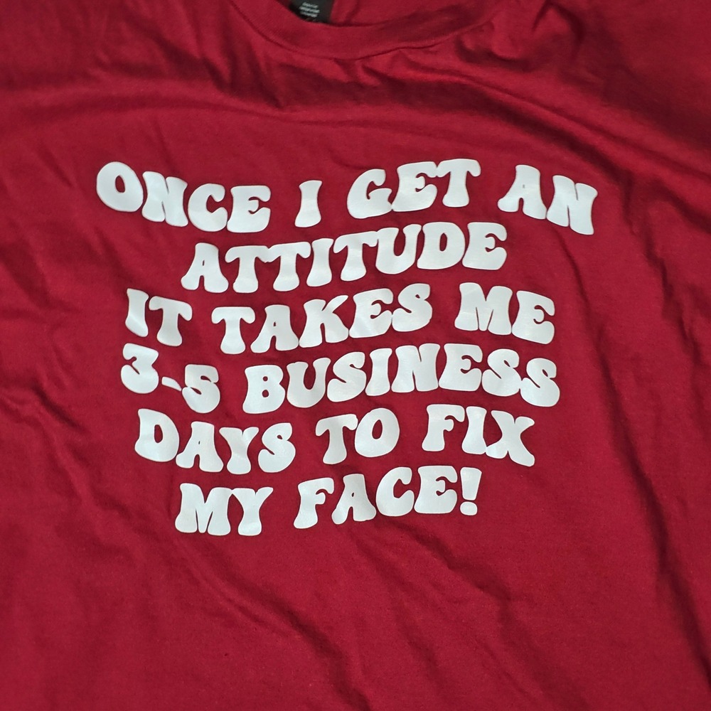 Anvil‎ Graphic Tee Unisex Large Red Excellent
